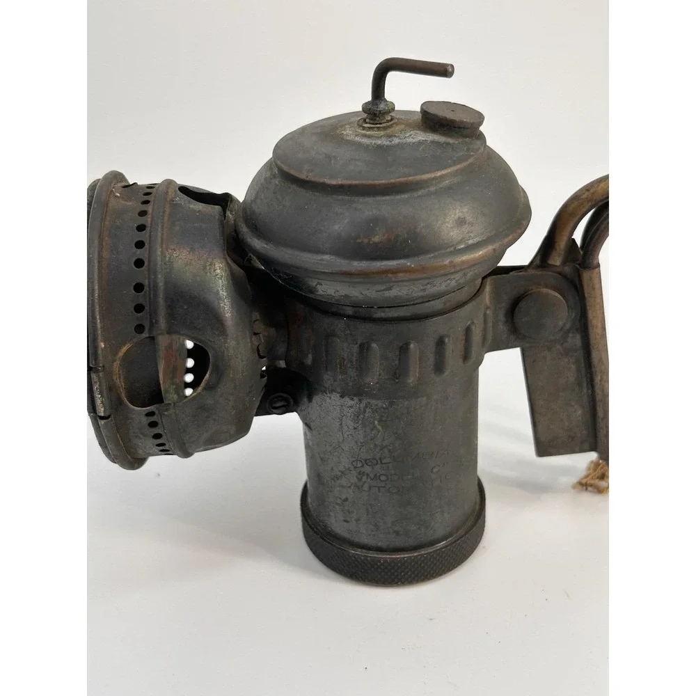 Vintage Columbia‎ C Hine-Watt Bicycle Carbide Lamp Motorcycle Light Jeweled